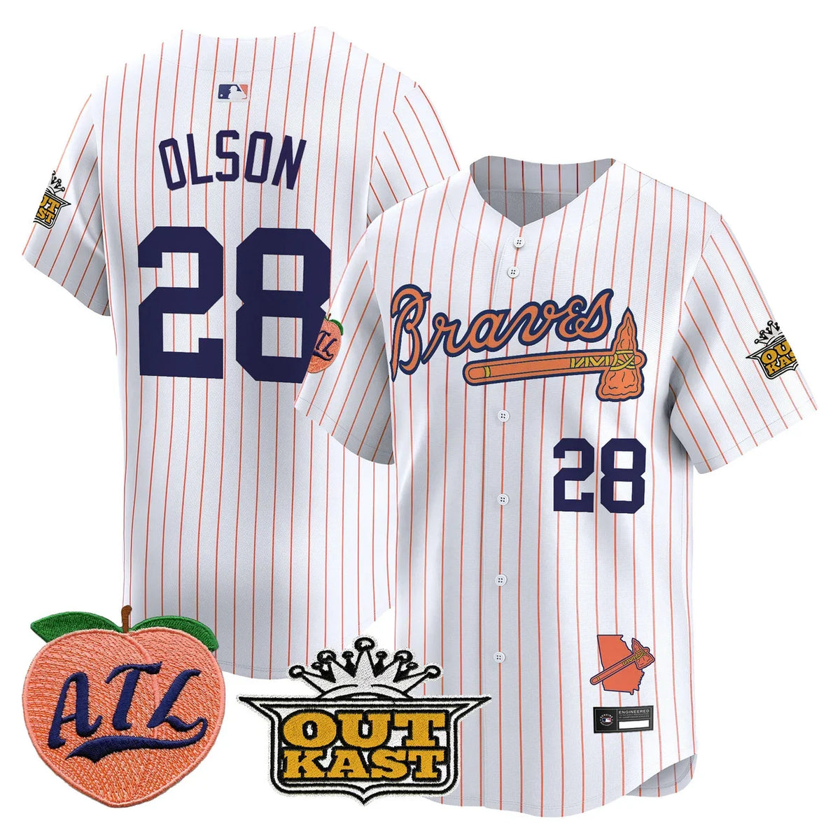 Men's Atlanta Braves Peach Vapor Premier Limited Jersey - All Stitched