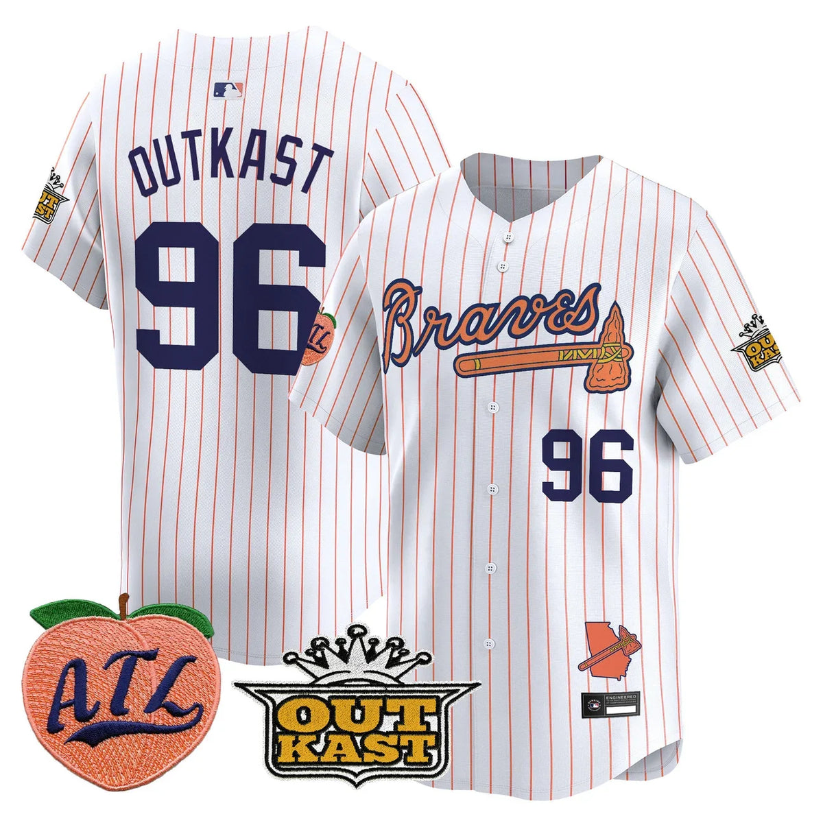 Men's Atlanta Braves Peach Vapor Premier Limited Jersey - All Stitched