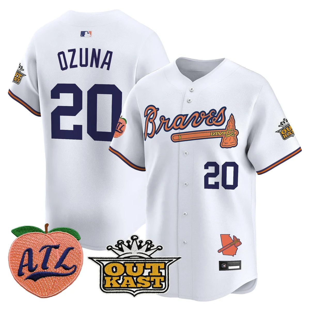 Men's Atlanta Braves Peach Vapor Premier Limited Jersey - All Stitched