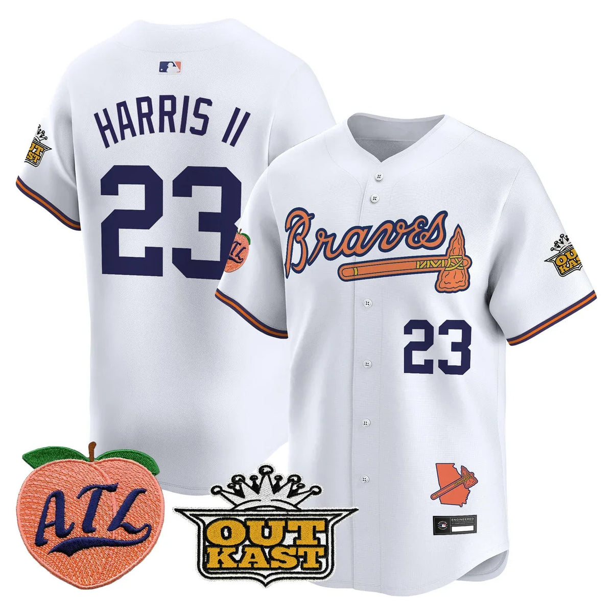 Men's Atlanta Braves Peach Vapor Premier Limited Jersey - All Stitched