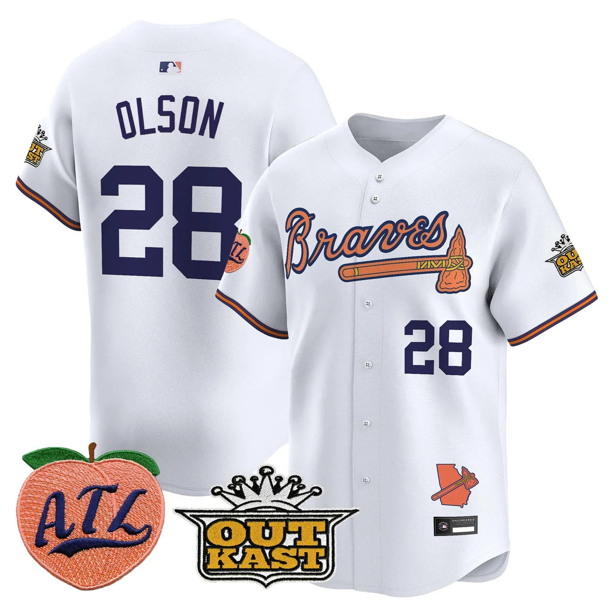 Men's Atlanta Braves Peach Vapor Premier Limited Jersey - All Stitched