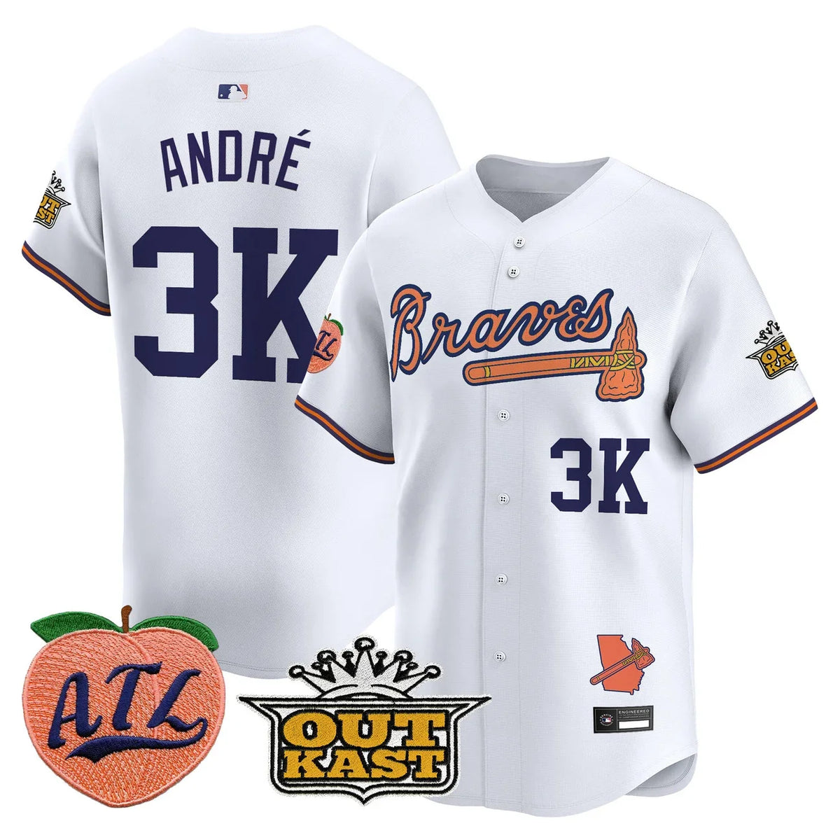 Men's Atlanta Braves Peach Vapor Premier Limited Jersey - All Stitched
