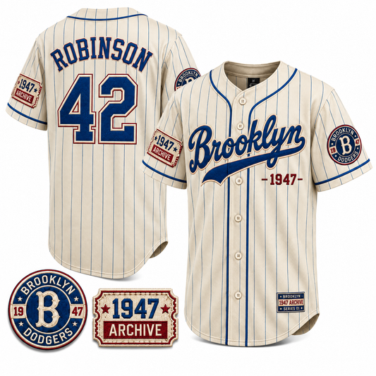 Brooklyn 1947 heritage baseball jersey in  pinstripe