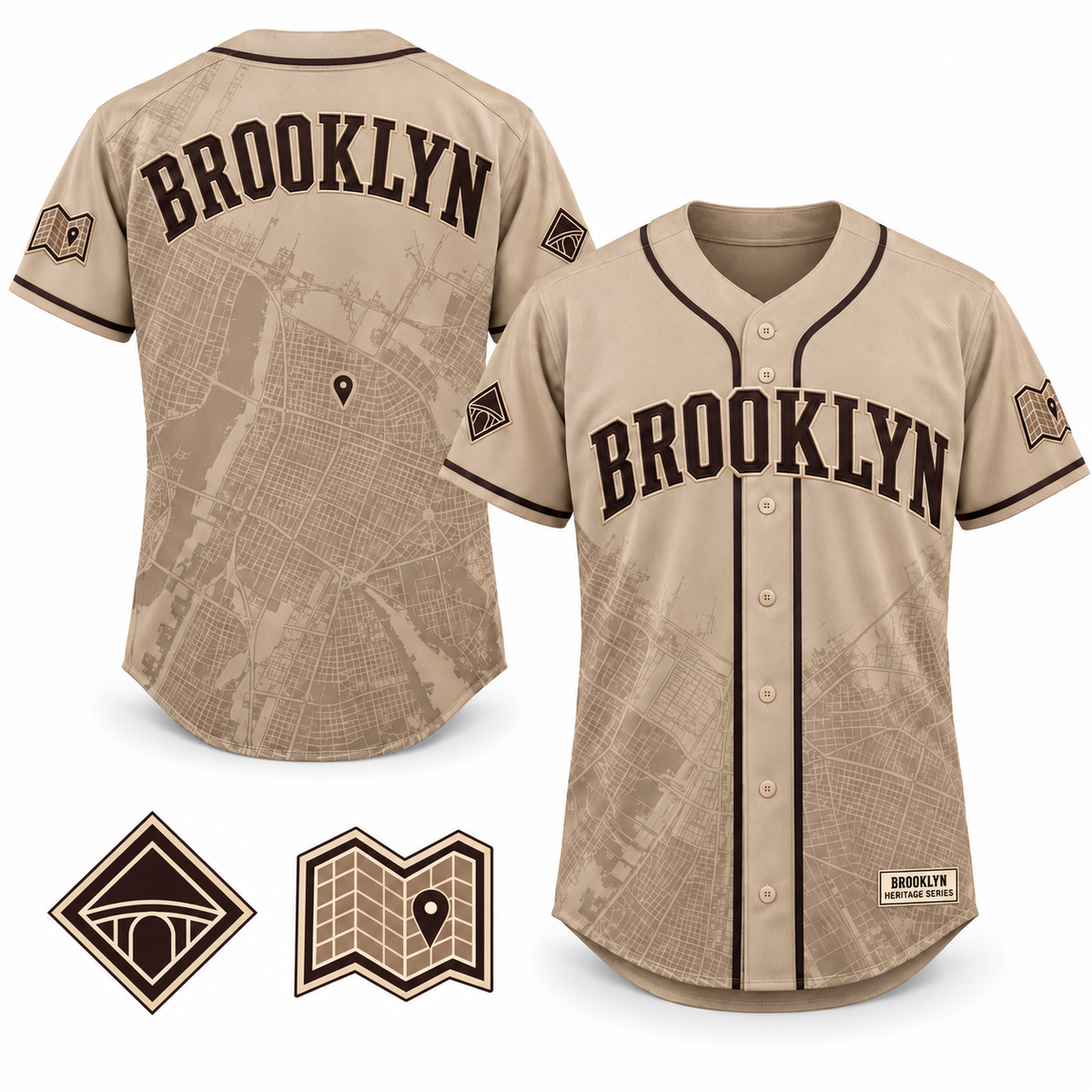 Brooklyn Heritage Baseball Jersey - All Stitched