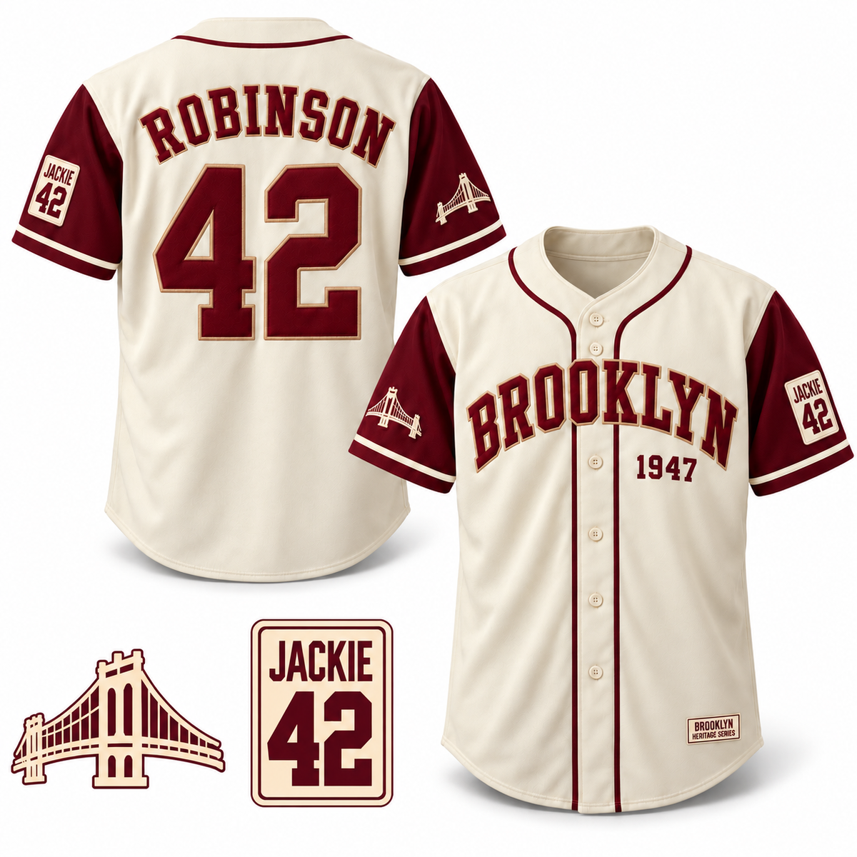 Brooklyn 42 Clubhouse Baseball Jersey - All Stitched