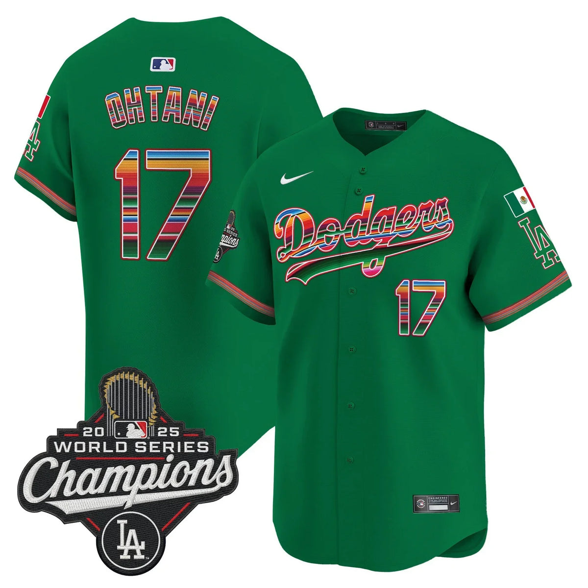 Men's Dodgers Mexico 2025 World Series Champions Vapor Premier Limited Jersey - All Stitched