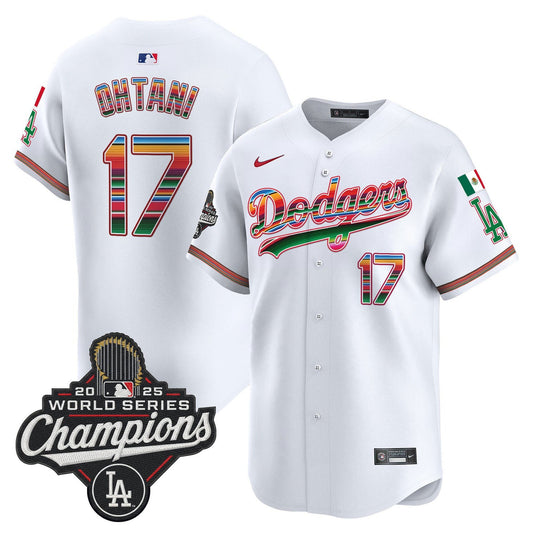 Men's Dodgers Mexico 2025 World Series Champions Jersey - All Stitched