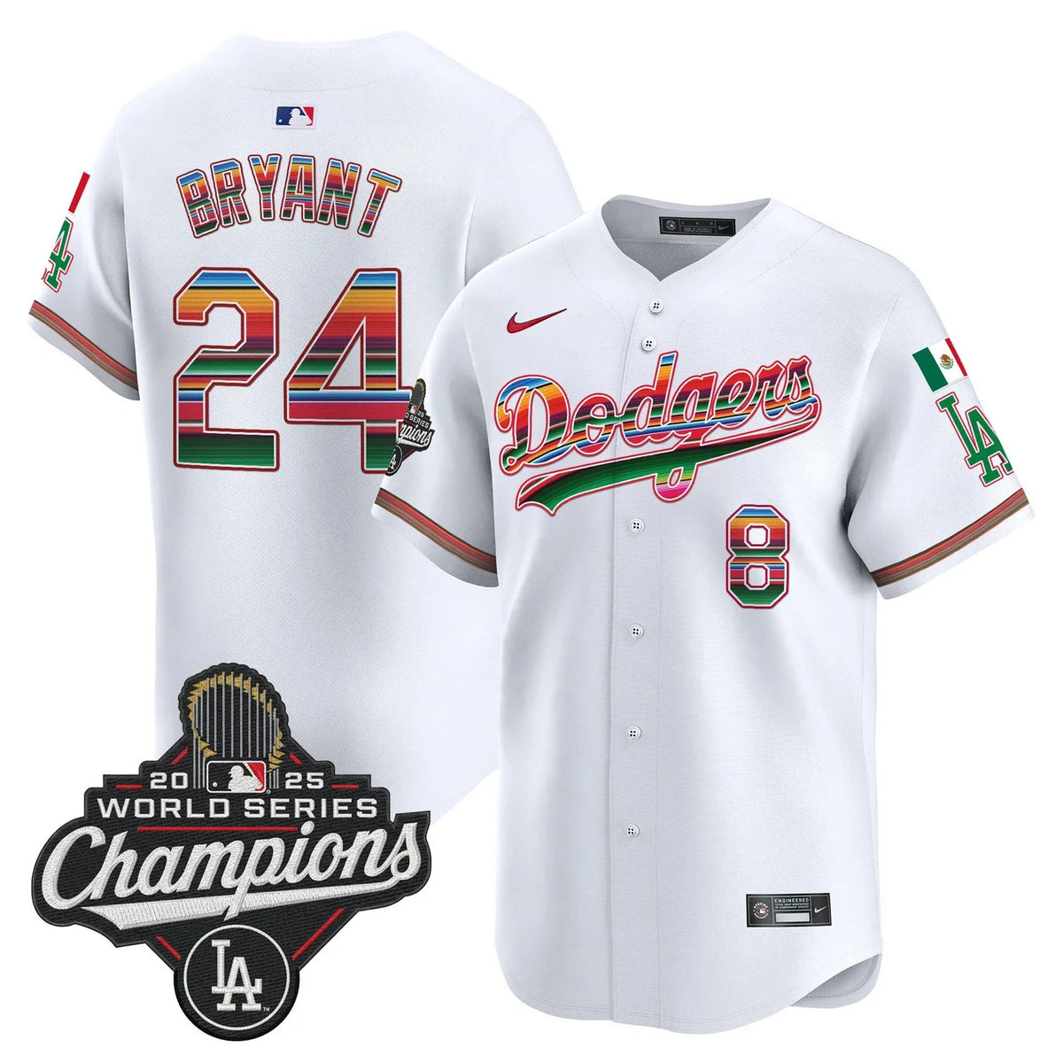 Men's Dodgers Mexico 2025 World Series Champions Vapor Premier Limited Jersey - All Stitched