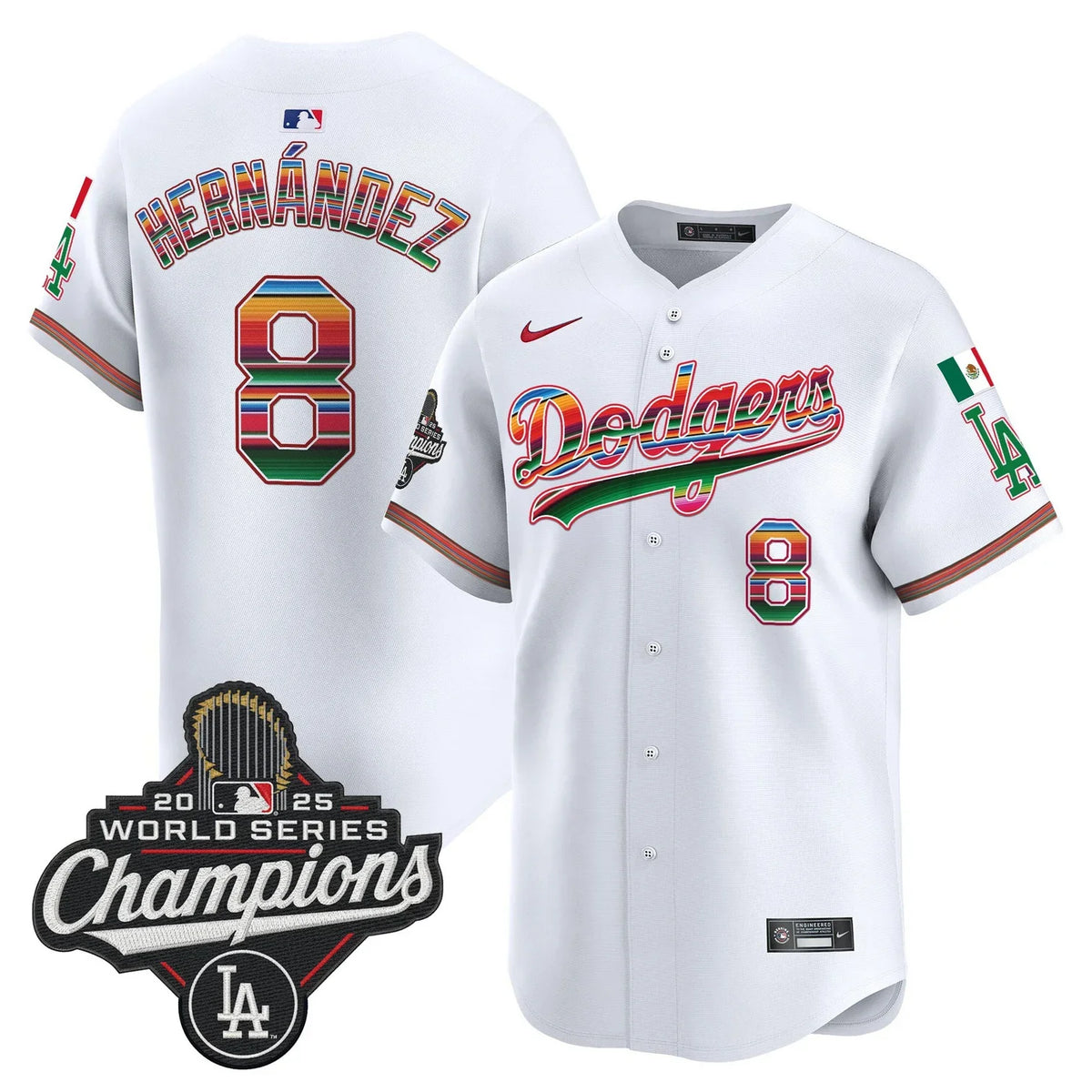 Men's Dodgers Mexico 2025 World Series Champions Vapor Premier Limited Jersey - All Stitched