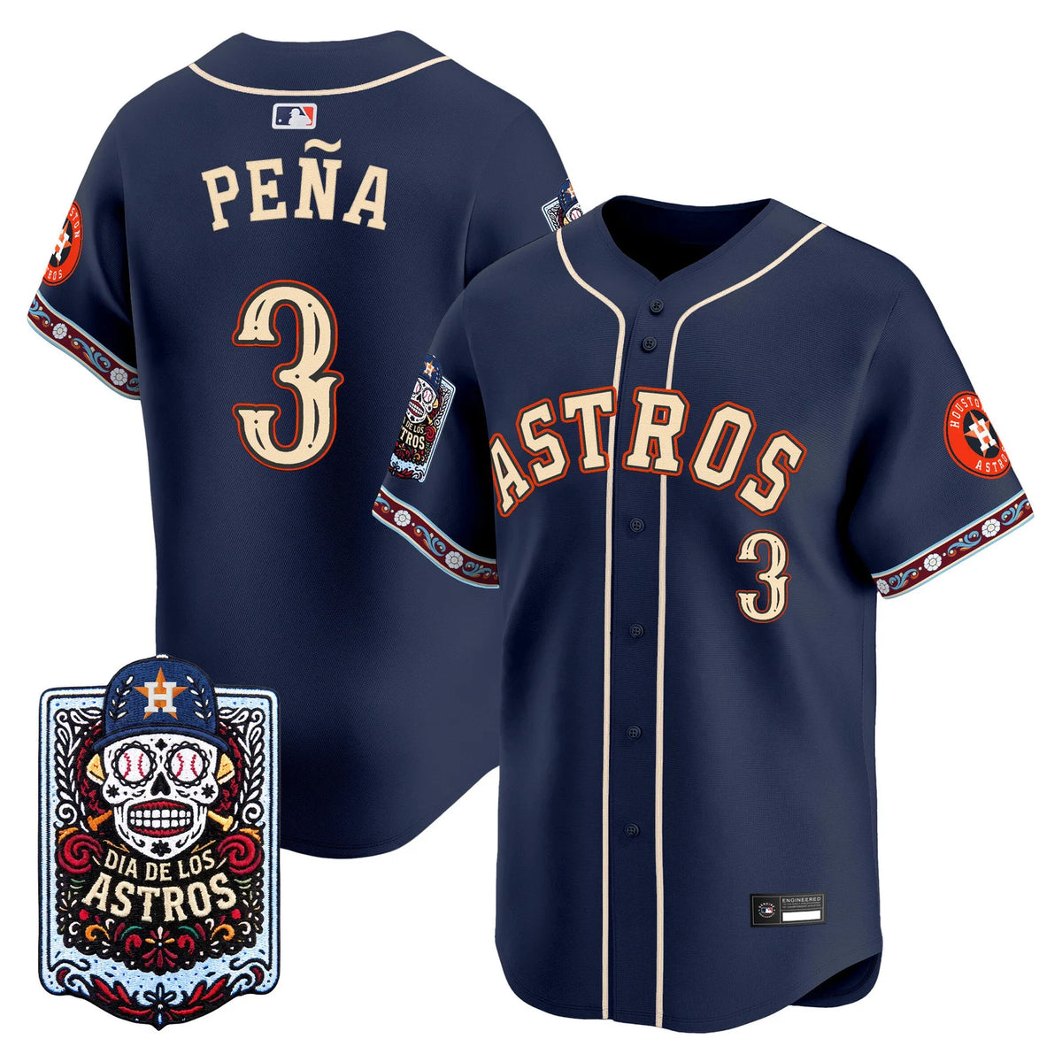 Men's Houston Astros Día de los Muertos Jersey in Navy