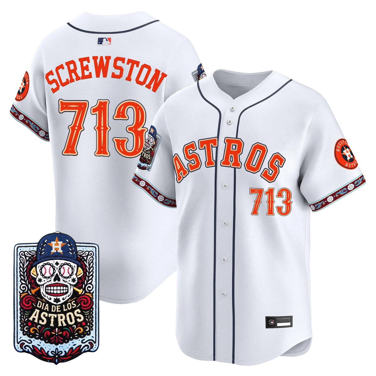Men's Houston Astros Día de los Muertos Vapor Premier Limited Jersey - Stitched
