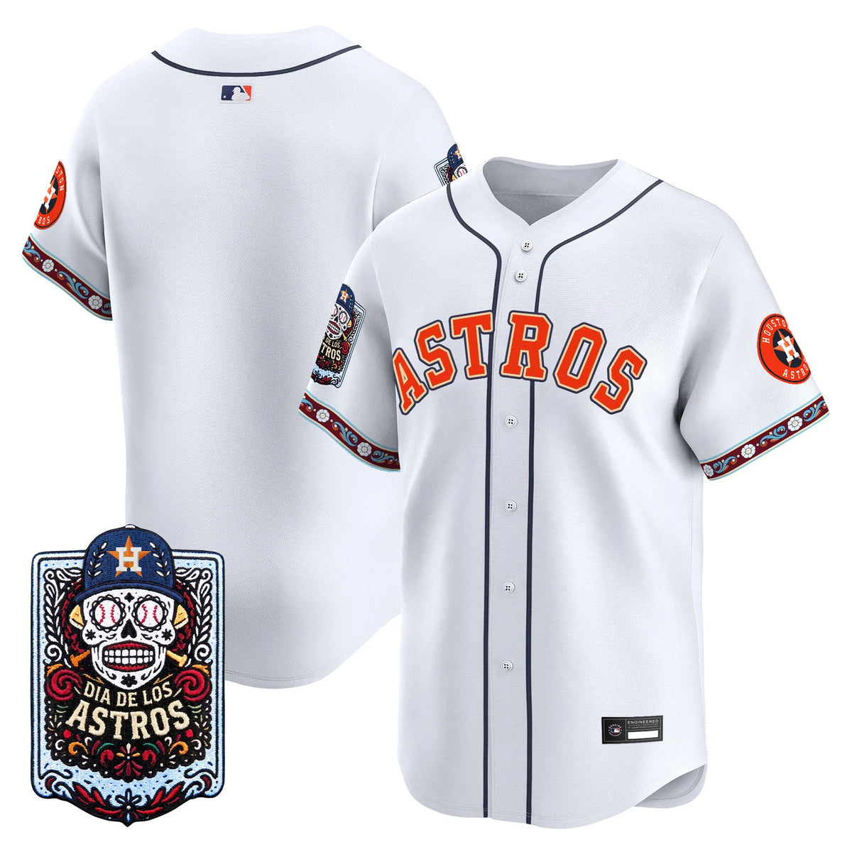 Men's Houston Astros Día de los Muertos Baseball Jersey in White
