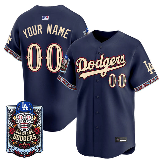Los Angeles Dodgers Día de los Muertos Custom Jersey - Stitched