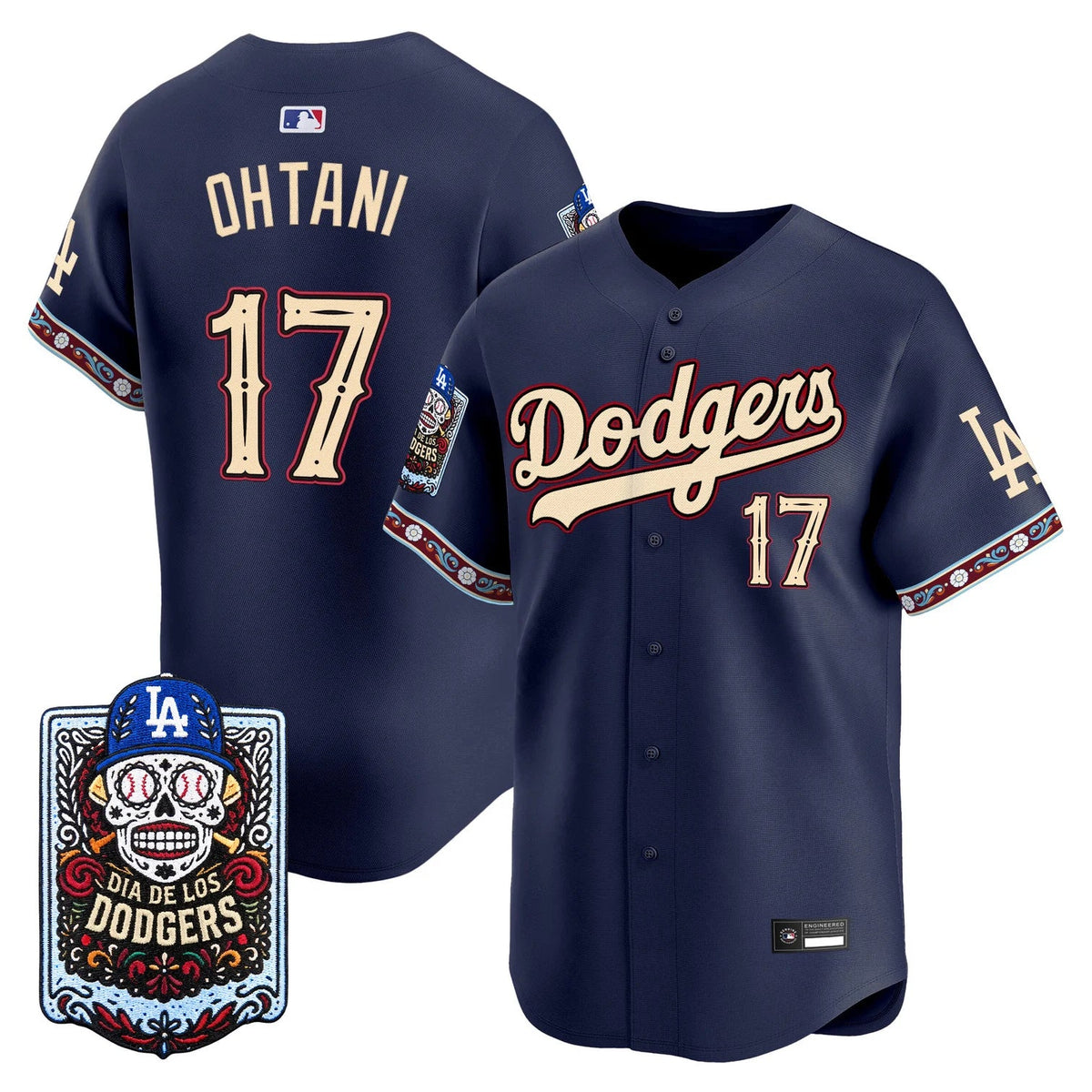Men's Los Angeles Dodgers D¨ªa de los Muertos Ohtani #17 Baseball Jersey