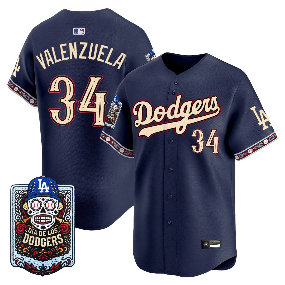 Men's Los Angeles Dodgers D¨ªa de los Muertos Jersey - All Stitched
