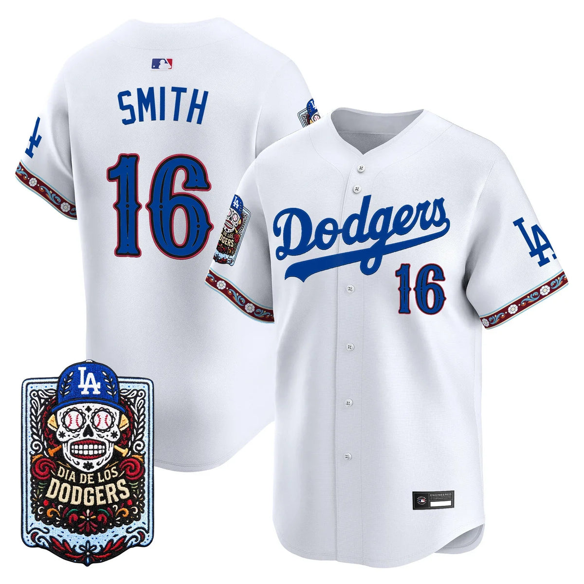 Men's Los Angeles Dodgers D¨ªa de los Muertos Baseballd Jersey in White