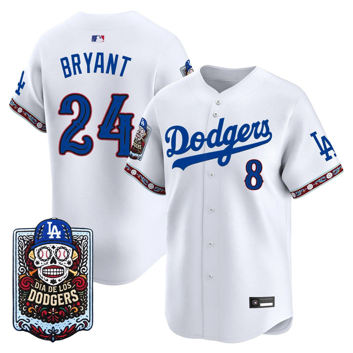 Men's Los Angeles Dodgers Día de los Muertos Vapor Premier Limited Jersey - All Stitched