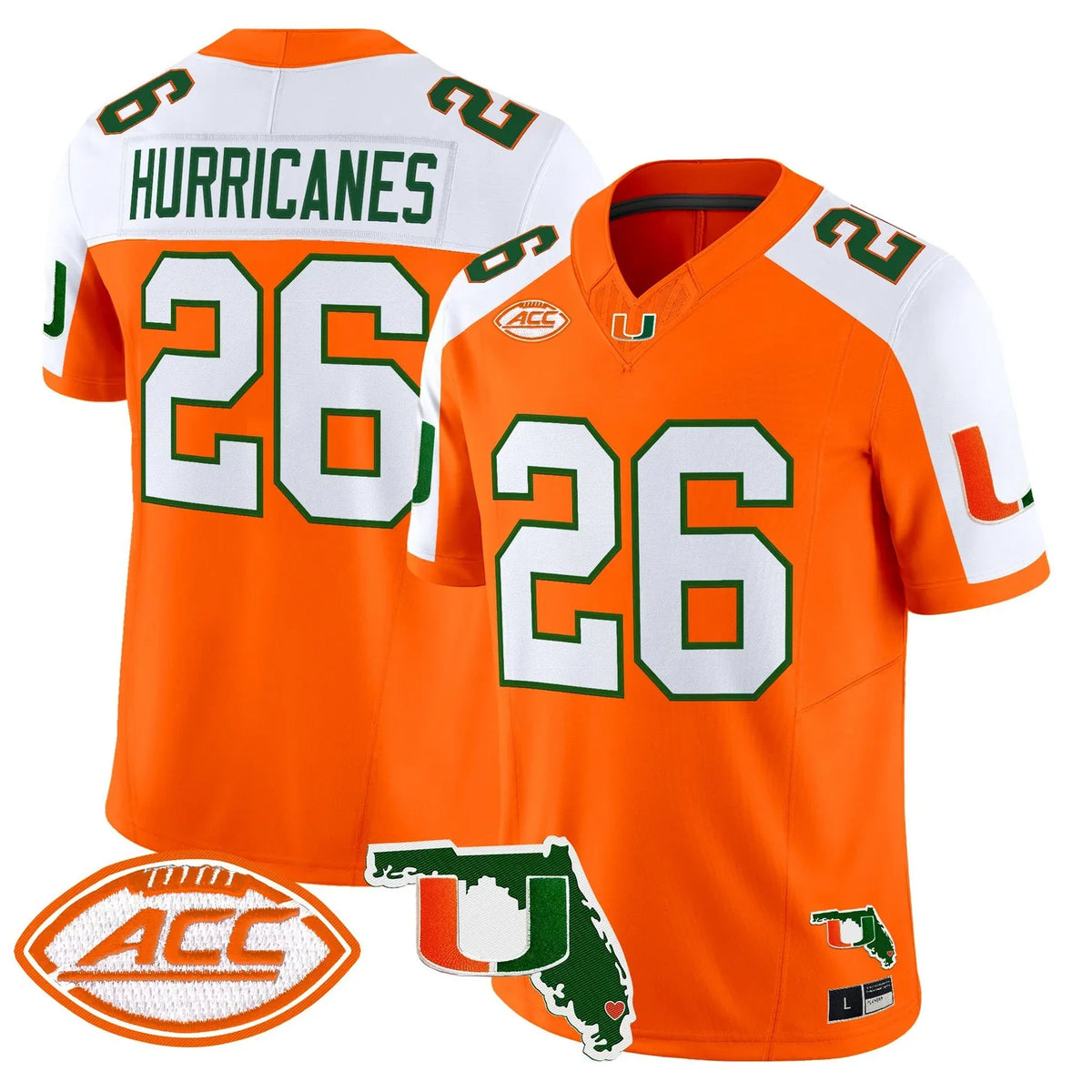 Men's Miami Hurricanes 2026 Florida Patch Vapor Limited Jersey - All Stitched